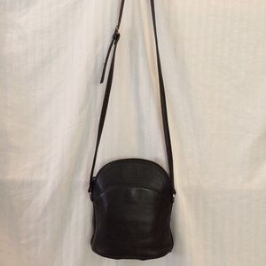 Talbots Solid Black Leather Crossbody Purse Small